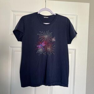 Navy embroidered 4th of July t-shirt